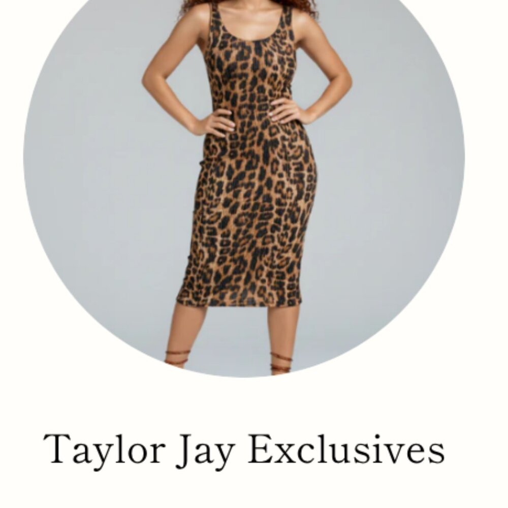 Taylor Jay Exclusive | Leopard Ribbed Midi Bodycon Dress